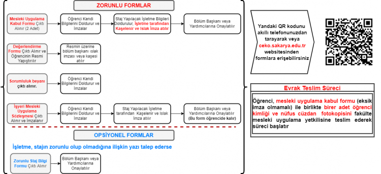 Mesleki Uygulama Süreci ve Gerekli Formlar